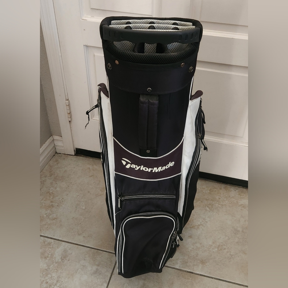 ‼️SOLD‼️ TaylorMade Golf Bag Way Top Stand cart bag Shoulder Strap Carry Black - Picture 4 of 7